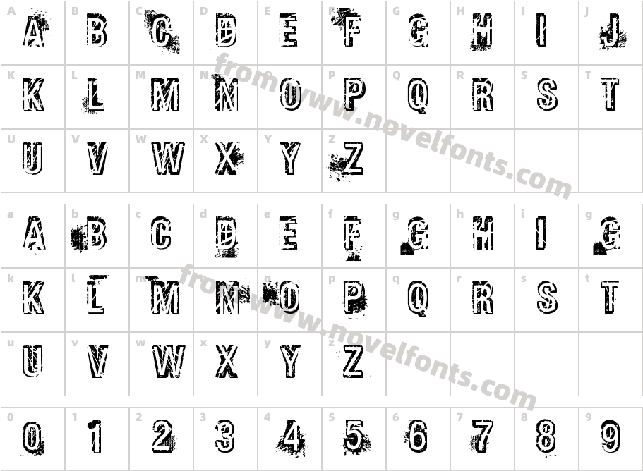 Phat Grunge BoldCharacter Map