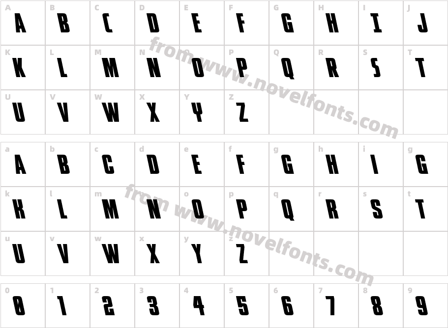 Phenomicon LeftalicCharacter Map