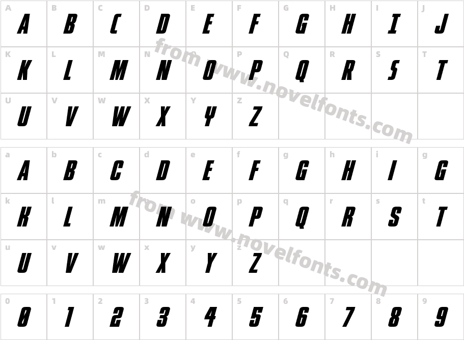 Phenomicon Super-ItalicCharacter Map