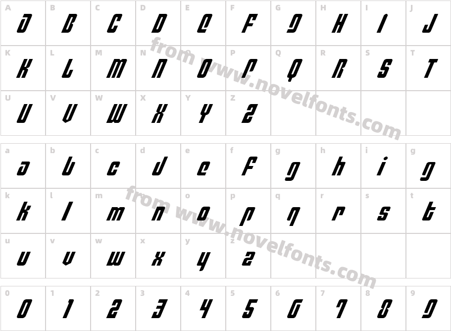 Philadelphia Italic LightCharacter Map