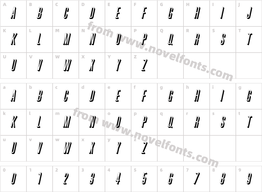 Phoenix ItalicCharacter Map