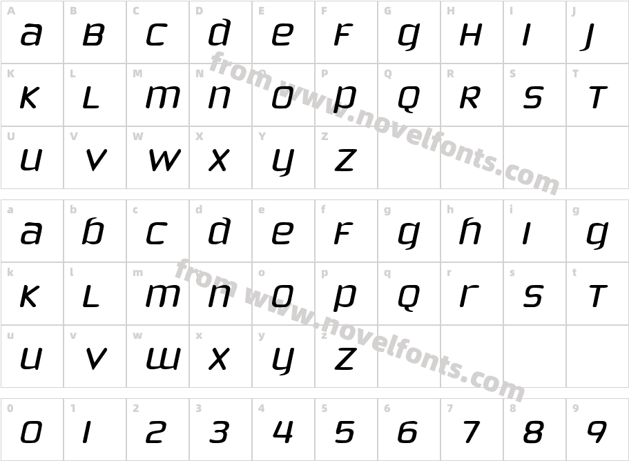 Phoenix Sans  ItalicCharacter Map