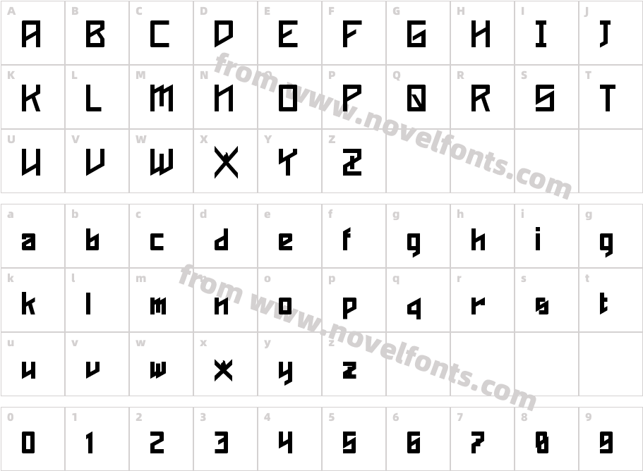 Phoenixians BoldCharacter Map