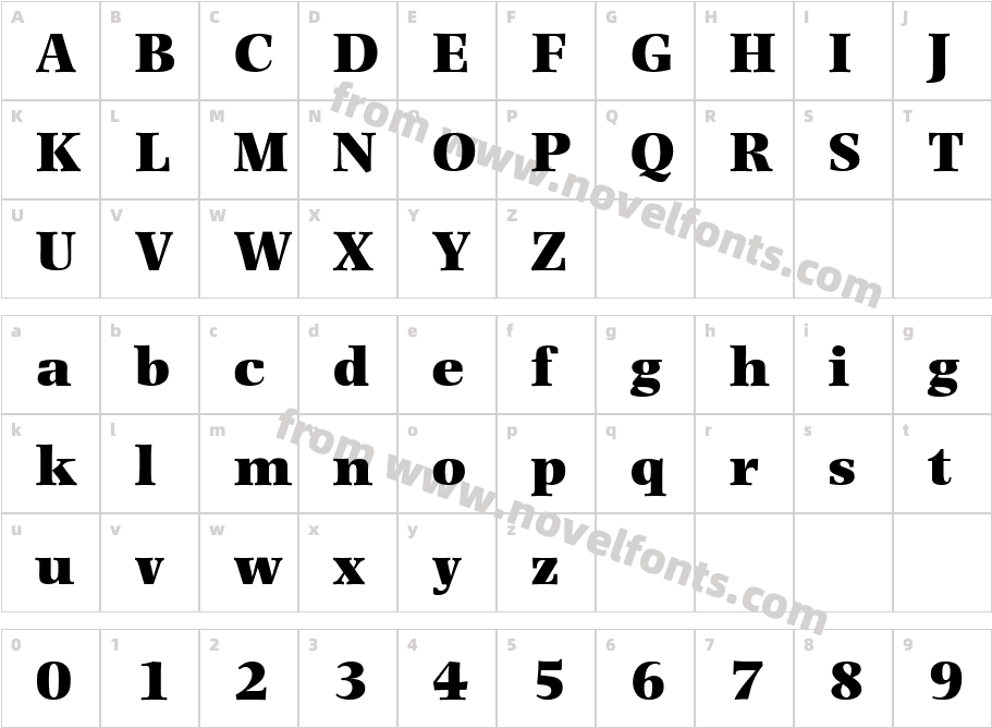 Photina MT Ultra BoldCharacter Map