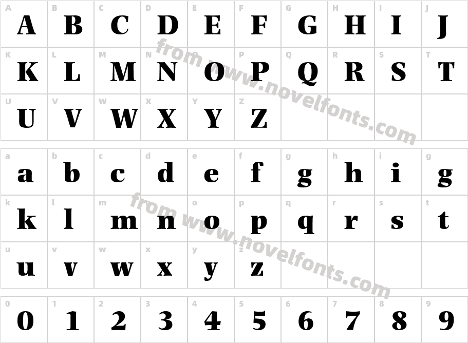 PhotinaMTStd-UltraBoldCharacter Map