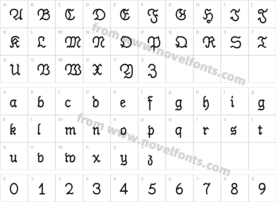 PhrackSle BoldCharacter Map