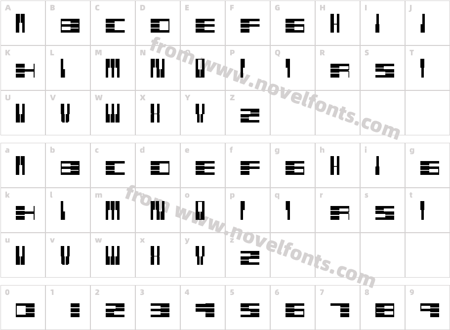 PianoFonte RegularCharacter Map