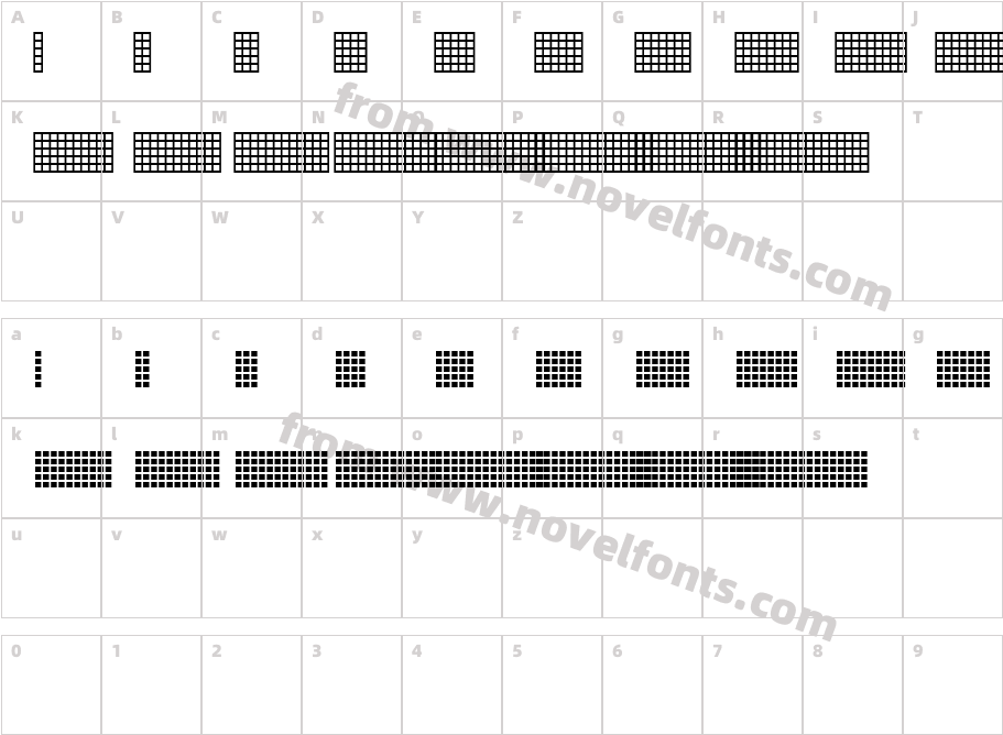 Pica Hole - GridsCharacter Map