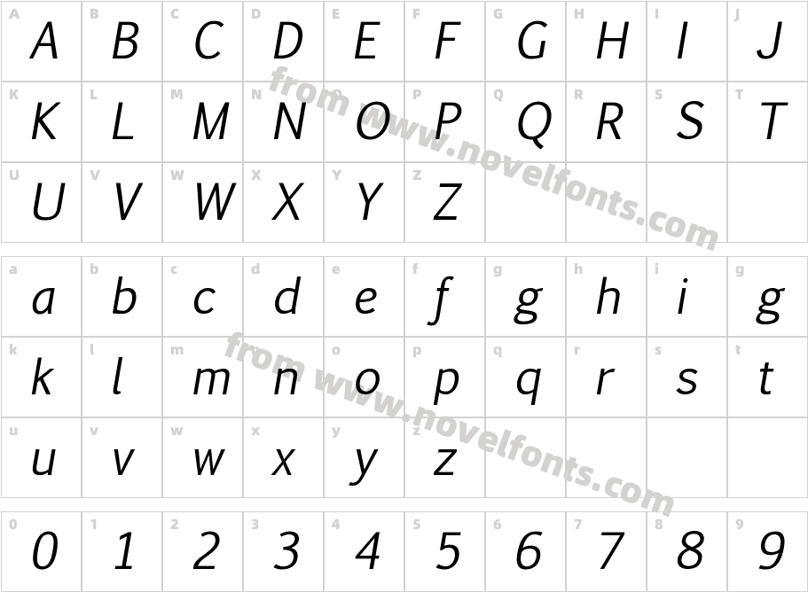 Pigiarniq ItalicCharacter Map