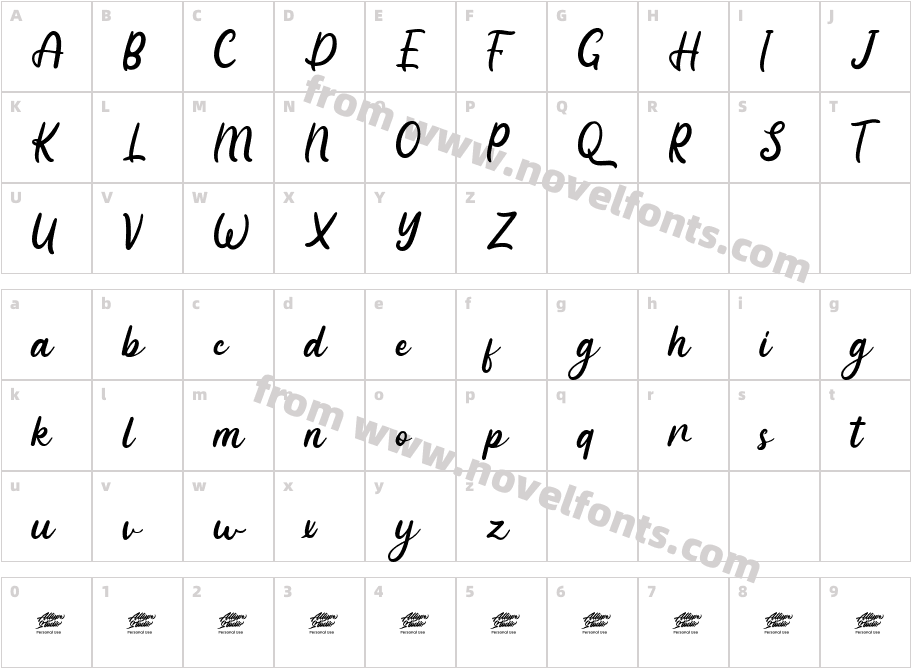 Pinky Sunday - Personal UseCharacter Map