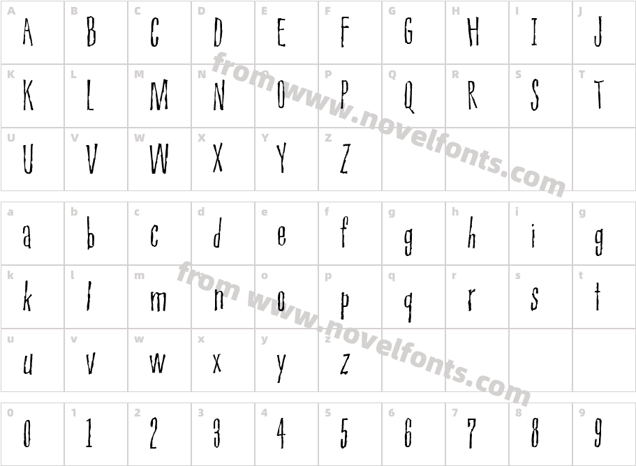 PiousHenryITC TTCharacter Map