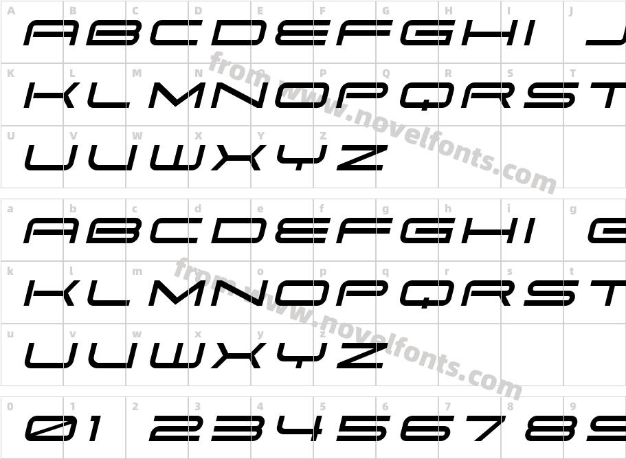 Pitviper Extended ItalicCharacter Map