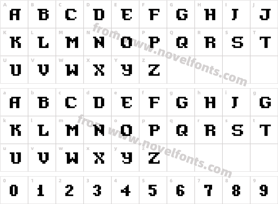 Pixel Azure BondsCharacter Map