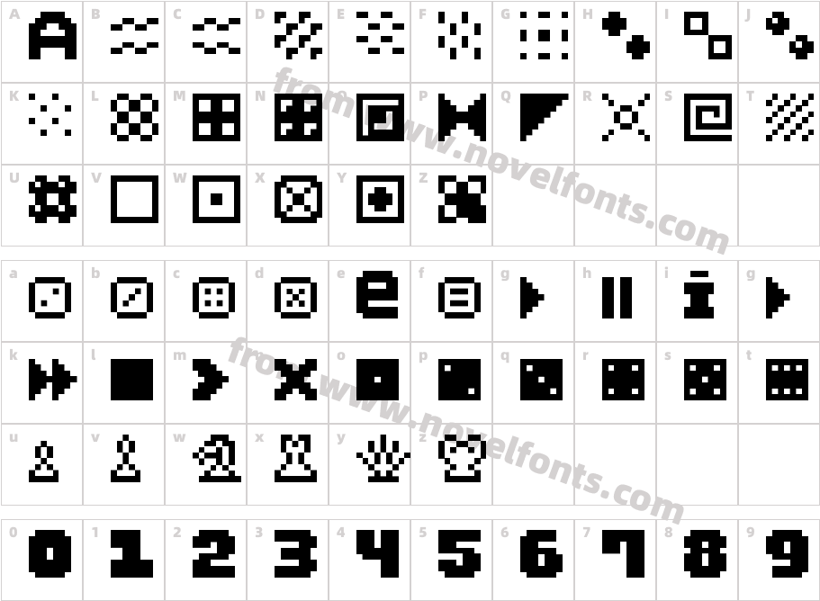 Pixel Dingbats-7Character Map