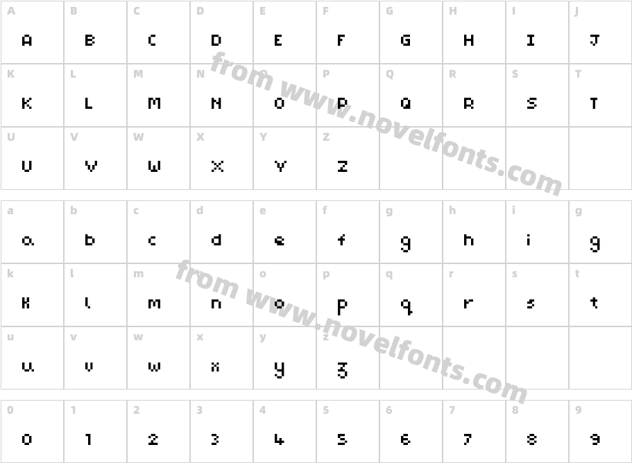 Pixel Maz RegularCharacter Map