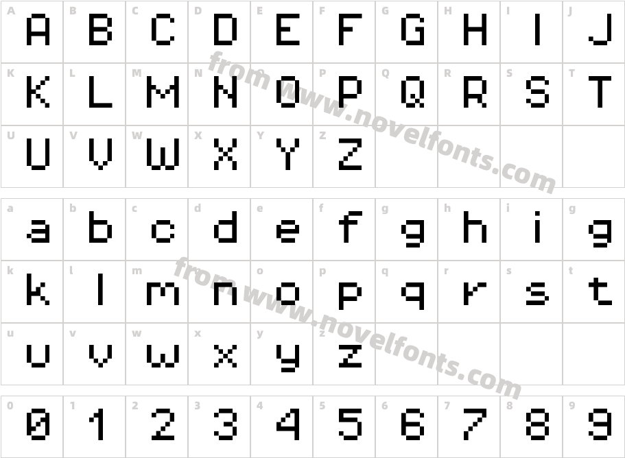 Pixel Operator Mono 8Character Map