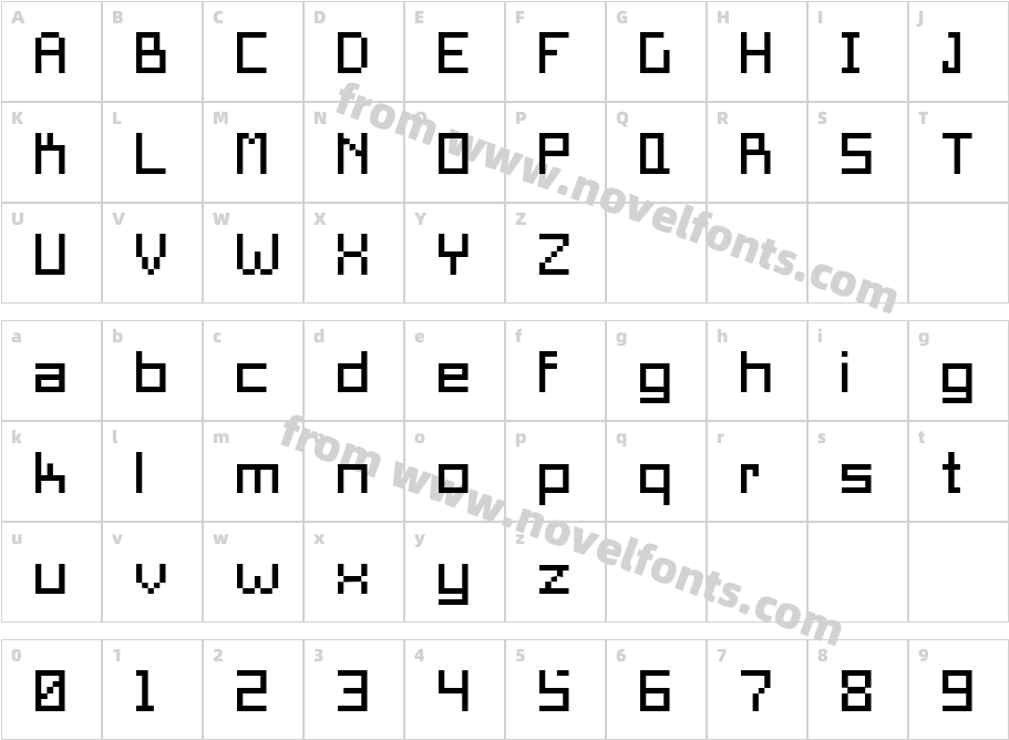 Pixel SquareCharacter Map