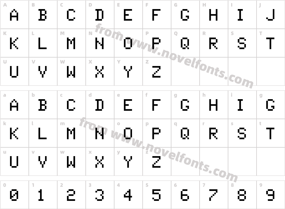 Pixel TandysoftCharacter Map