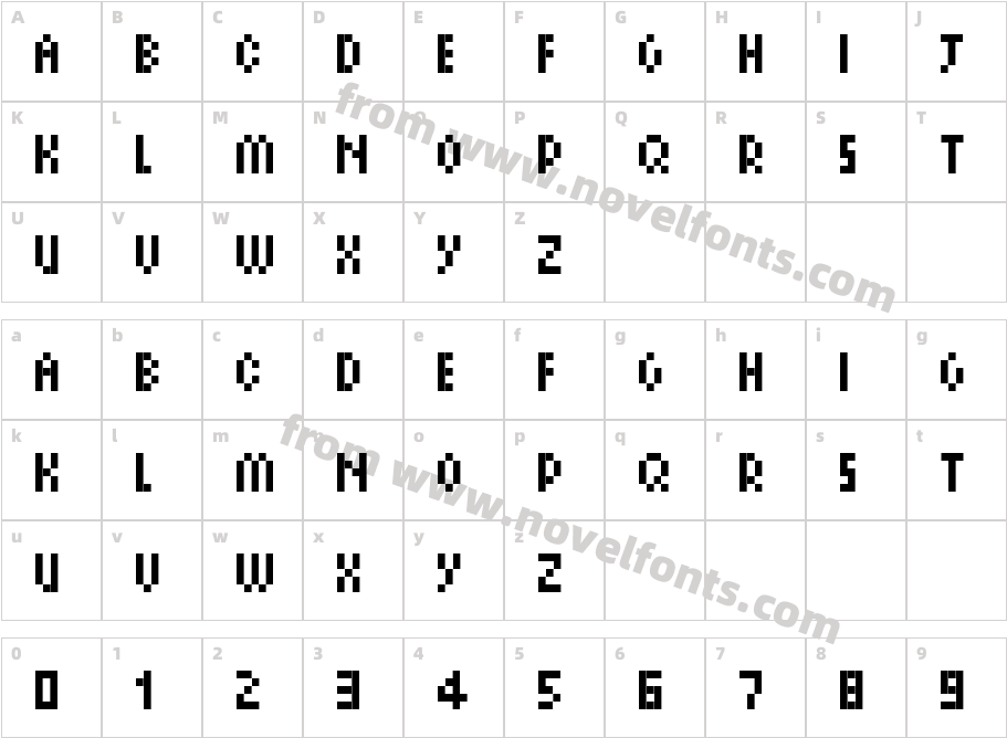 PixelSix14Character Map