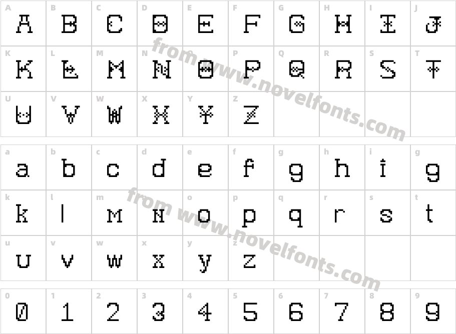 PixelbroideryCharacter Map