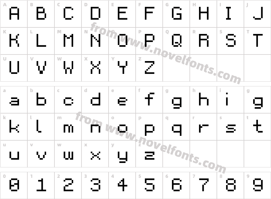 Pixeleum 48 RegularCharacter Map