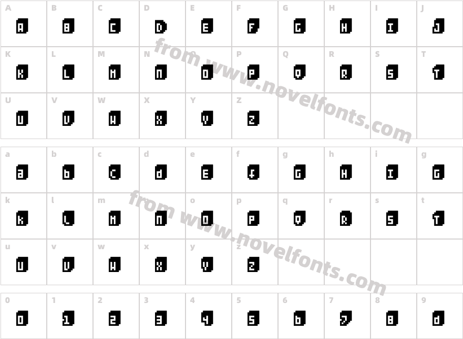 Pixeliza20Character Map