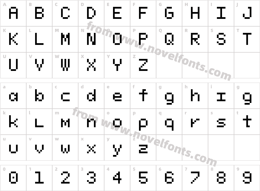 Pixeloid MonoCharacter Map