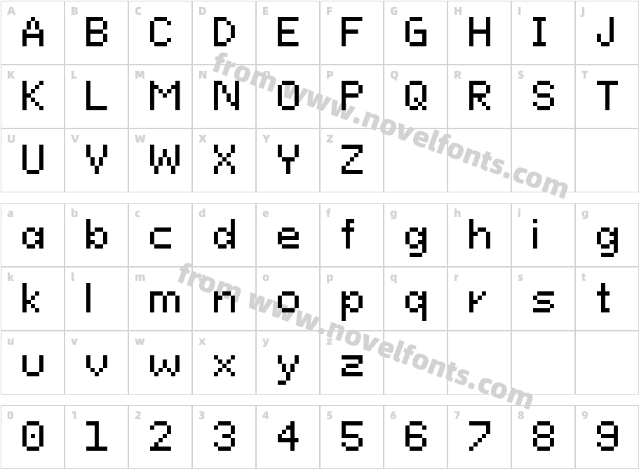 Pixeloid SansCharacter Map