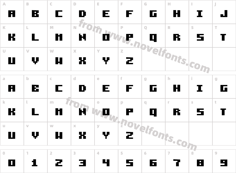 Pixelzim 3x5 BoldCharacter Map