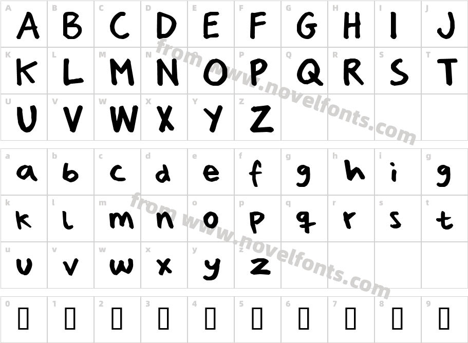 PizzaDudesHandwritingCharacter Map