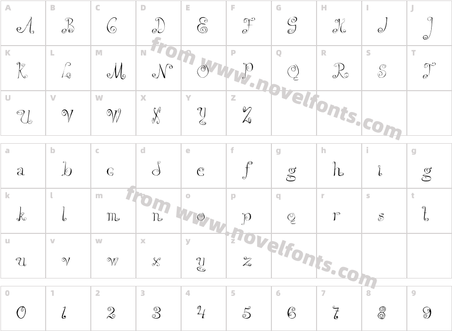 PizzicatoCharacter Map