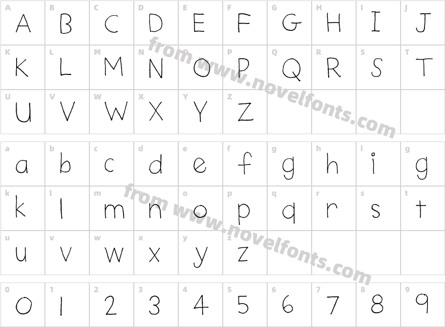 Plain Jane RegularCharacter Map