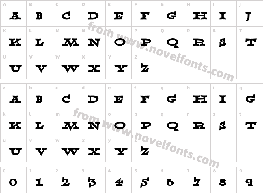 Ablefont OutlawCharacter Map