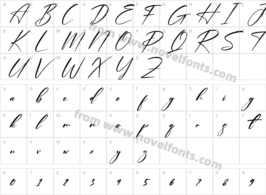 Plasmatic Signature ItalicCharacter Map