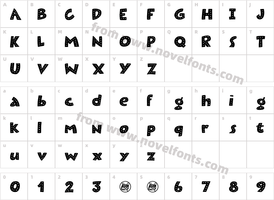 Plastic Fantastic Dots DEMO RegularCharacter Map