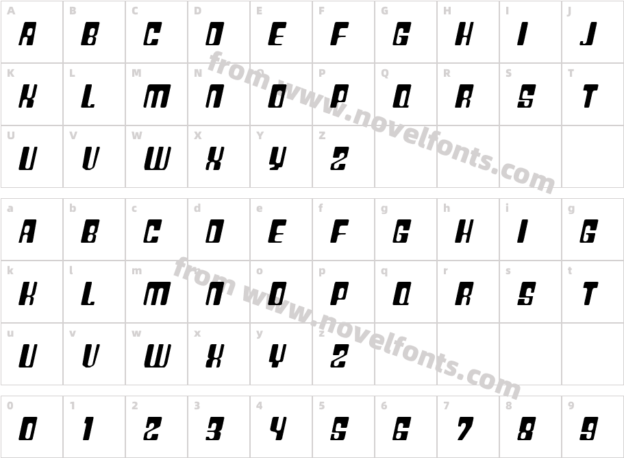 Plastic No.20Character Map