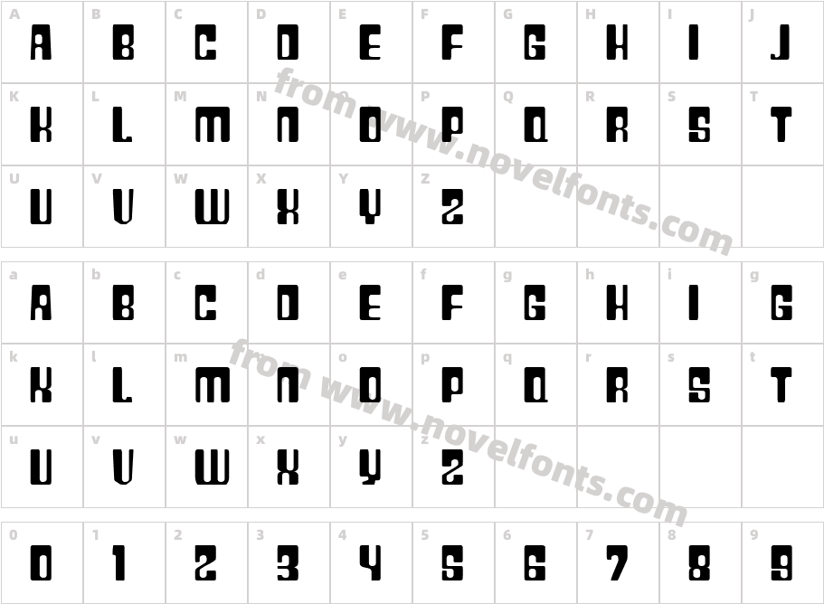 Plastic No.28Character Map