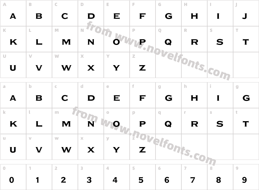 PlateGtFourMTStd-BdCharacter Map