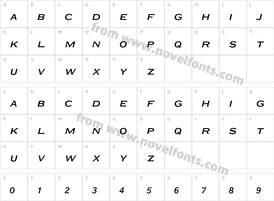 PlateGtFourMTStd-ItCharacter Map