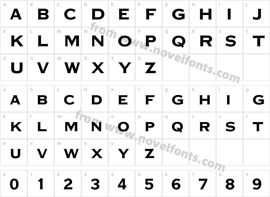 PlateGtOneTwoMTStd-BdCharacter Map