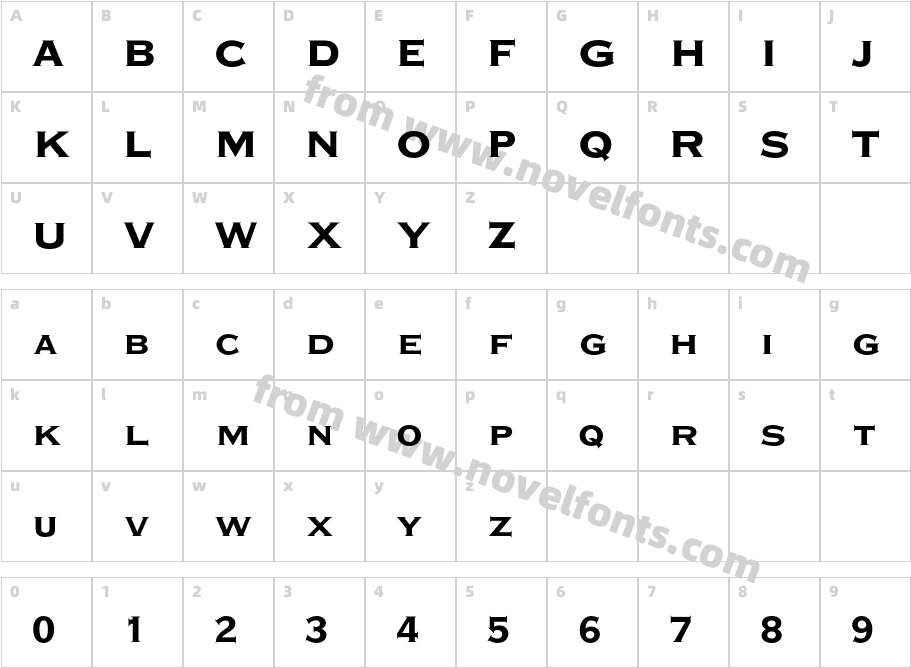 PlateGtThreeFourMTStd-BdCharacter Map