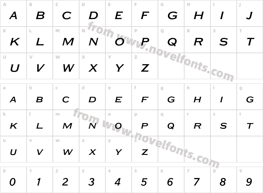 PlateGtThreeFourMTStd-ItCharacter Map