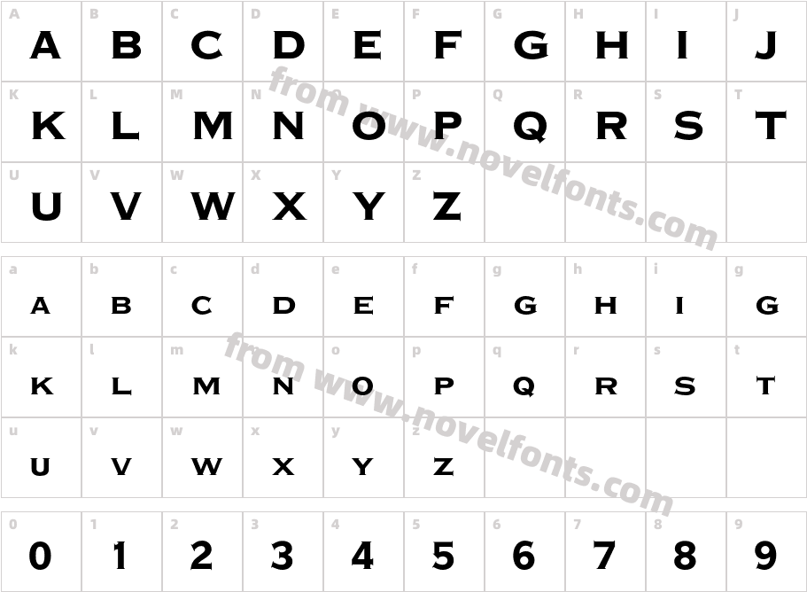 PlateGtTwoFourMTStd-BdCharacter Map