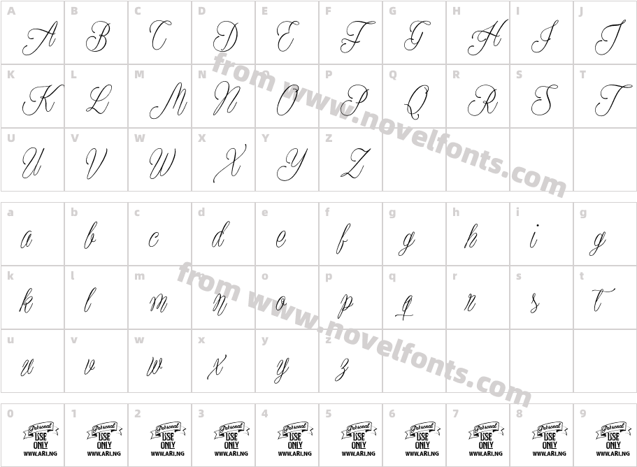 Plates Napery Personal UseCharacter Map