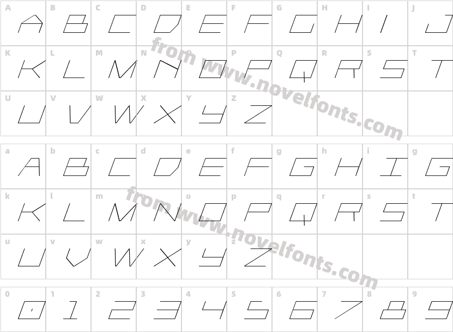 Player 1 Up ItalicCharacter Map