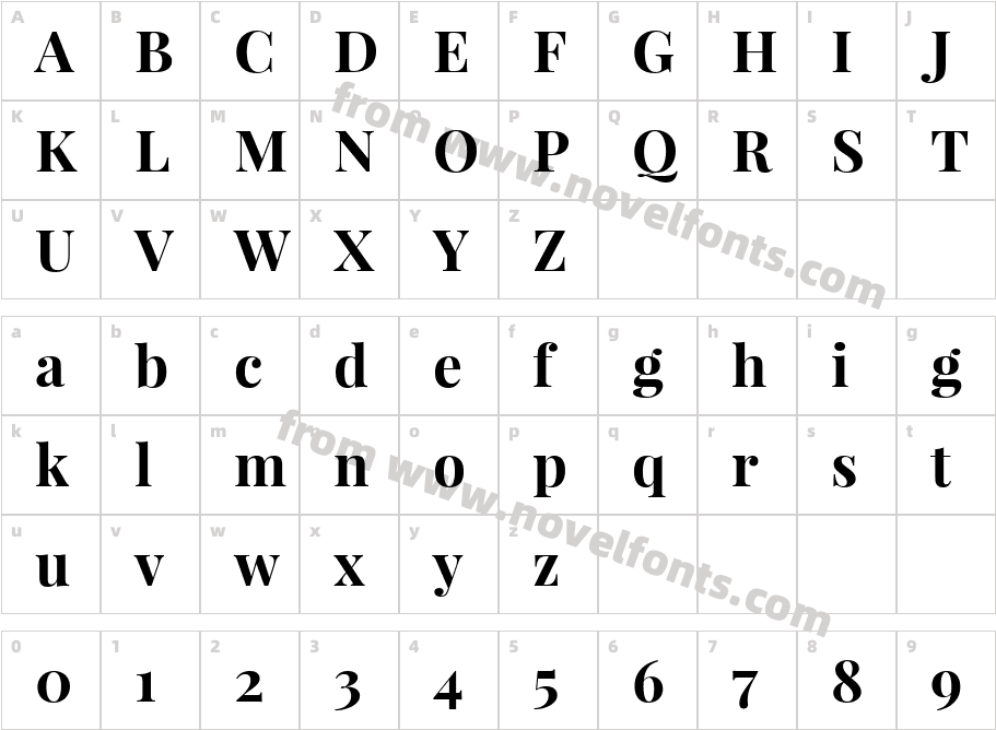 Playfair Display BoldCharacter Map