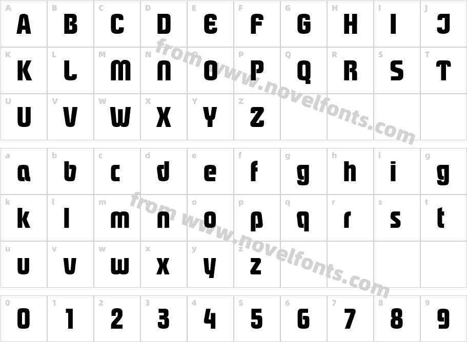 PloverBlack RegularCharacter Map