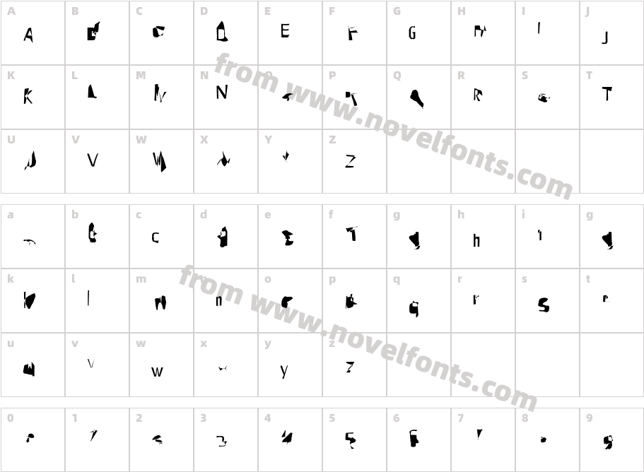 Pointer UltraCondensedCharacter Map