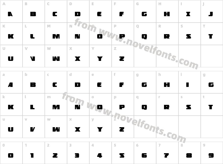 Police Cruiser CondensedCharacter Map