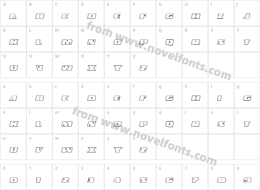 Police Cruiser Outline ItalicCharacter Map